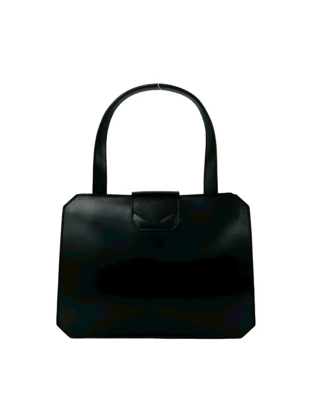 Celine Vintage Ring Logo Calf Leather Handbag Mini Tote Black